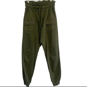 NSF Beadry Olive Utility Minimalist Cargo Casual Cotton Jogger Pants Size L